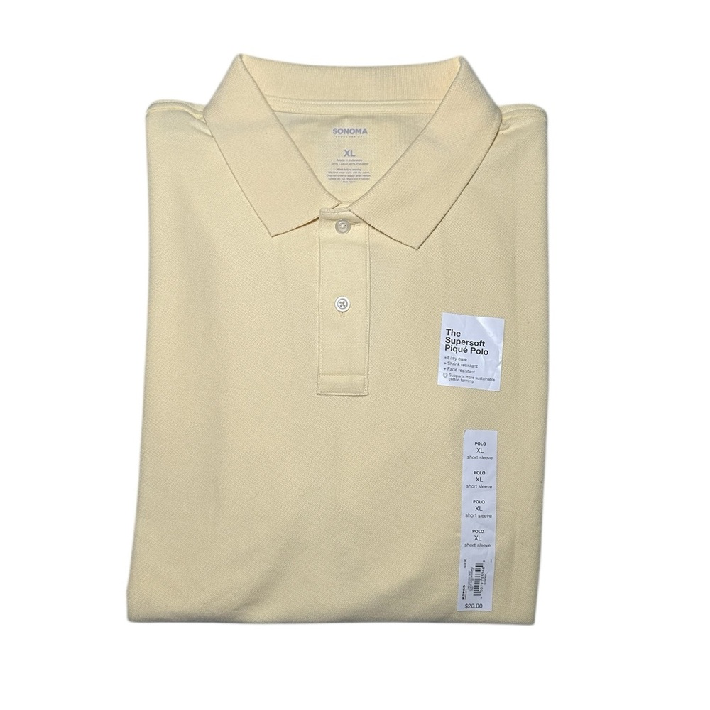 Sonoma Men's Light Yellow Polo Shirt NWT